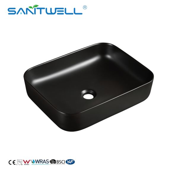 above counter basin Hot sales sanitary ware ceramic basin handmade matt black wash basin