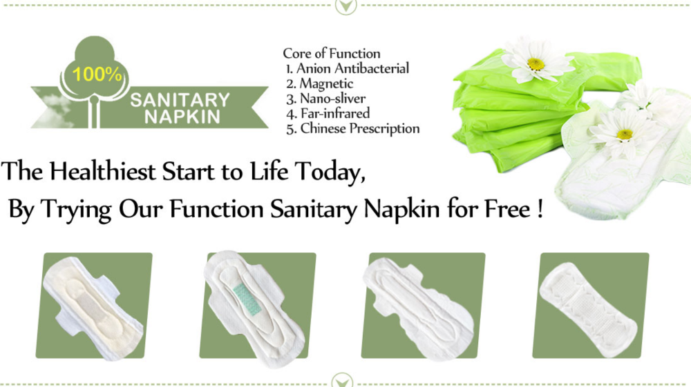 Салфетки женских дам хлопка ночных санитарные для женщин с анионом холодной мяты травяным