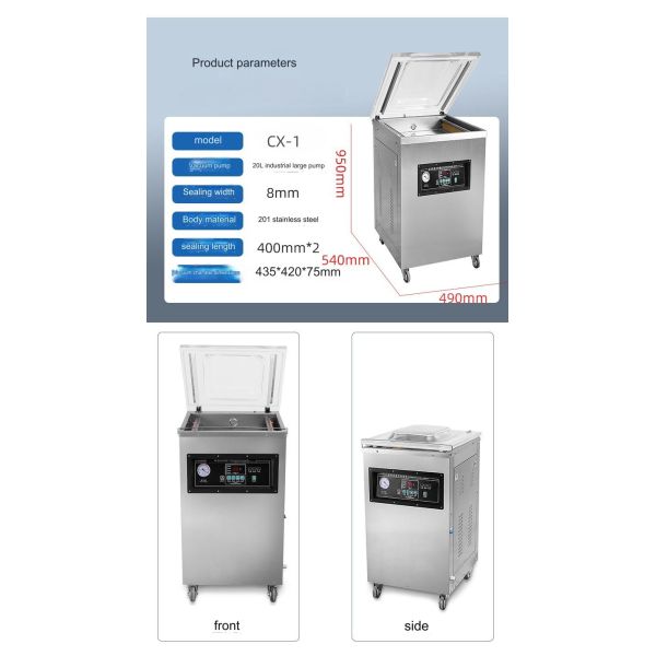 220V Voltage Vertical Food Vacuum Packaging Machine 2KW Power Customizable Options