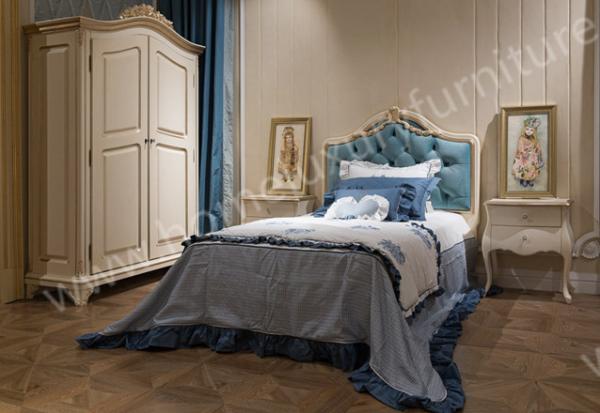 Boys Room Furniture 1.2 m Wooden Fabric Single Bed FB-116