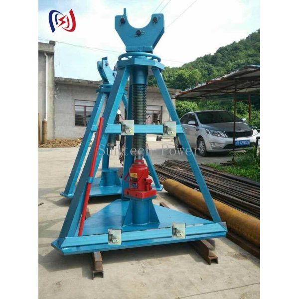 Soporte hidráulico de columna para tambor de cable 30KN - 500KN, caballetes para tendido de cable