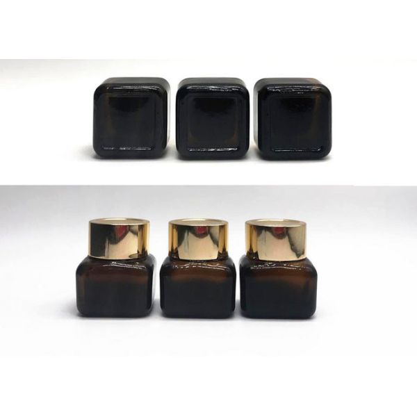 Косметика матированного стекла раздражает стекло Амбер квадрата алюминиевой крышки лидирующее