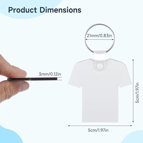 Double-Sided MDF Heat Transfer Football T-Shirt Key Chains Printable Sublimation Blank Keychains