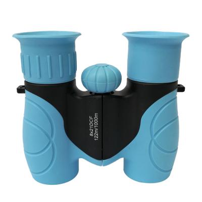 Mini 8x21 azul caçoa crianças à prova de choque Toy Binoculars dos binóculos plásticos
