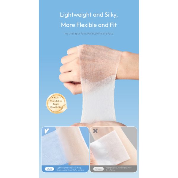 Absorbent Stretchable Cotton Makeup Pads Toner Application and Wet Compress Use