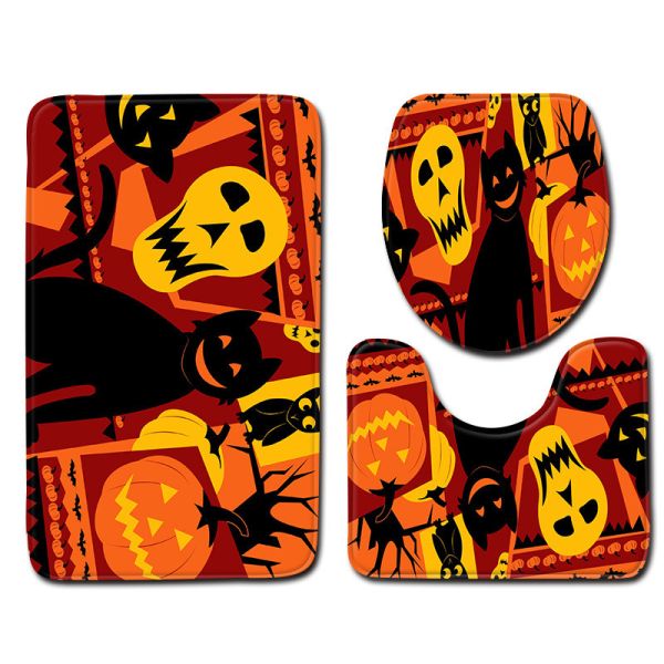 Вещество-поглотитель воды набор крышки крышки туалета хеллоуина циновки ванны 3 частей