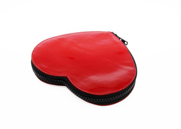 newest fashion style PU leather Heart shape washablepolyester folding shopping bag ladies fashion foldable tote hand bag
