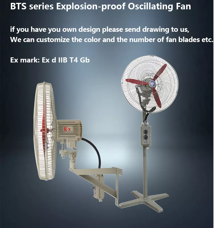Доказательство 500mm вентилятора IP54 стойки ATEX промышленное охлаждая бывшее для строительной техники