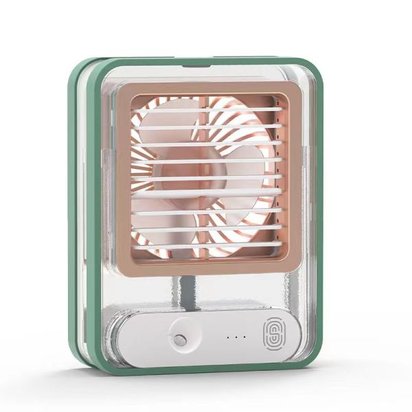 USB Rechargeable 420g Desktop Table Stand Air Cooler Conditioning Fan with LED Light