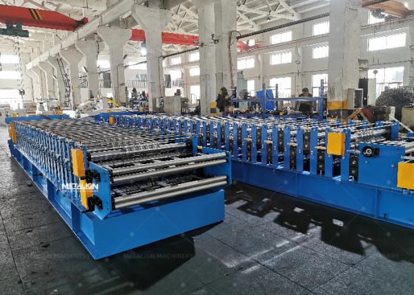 Chain Driven Roll Former With Protective Cover Producing Double Layer Roof Panels