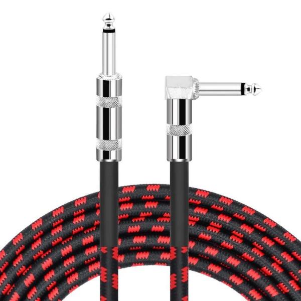 US Braid Jack câbles de guitare électriques en tweed de 6,35 mm avec technologie silencieuse