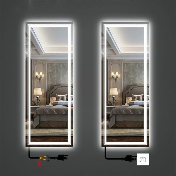 Customized Floor Full Length Mirror 4000K 5000K Full Length Dressing Mirror With LED Big Bulbs