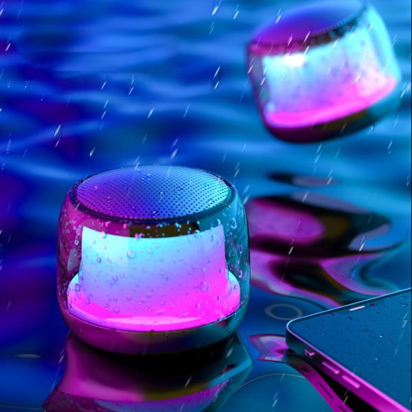80mm Bluetooth Speaker Ambient Night Light 600mAh Waterproof Night Light