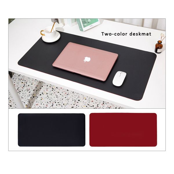 Leather Non Slip Mouse Pad Simple Desk Protector Mat for Computer Gaming Oval Shape