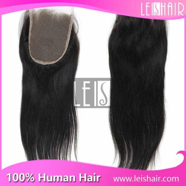 top grade natural black virgin straight 4*4 lace closure