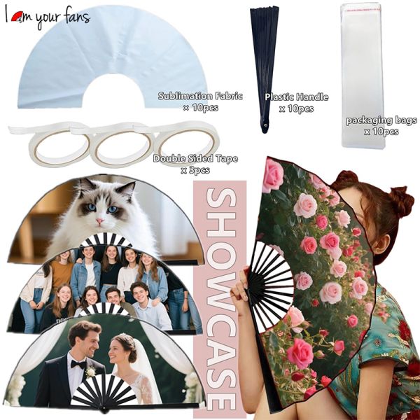 Folding Fan Ribs Blank Handheld Fans Bamboo Folding Hand Fans for Wedding Gift and Home Diy
