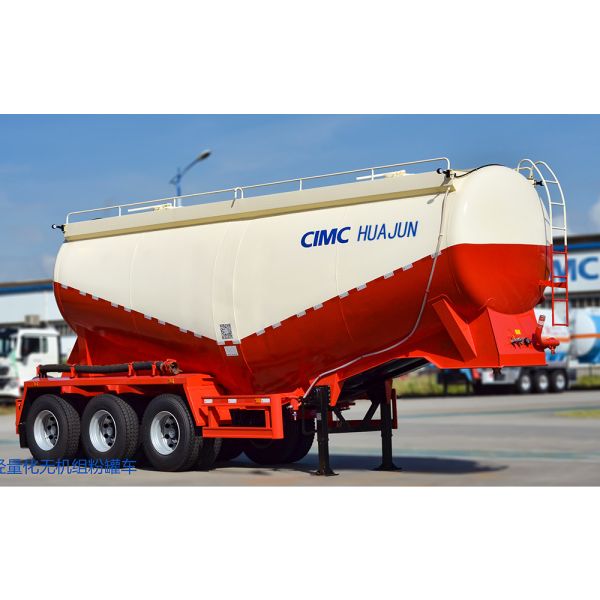 Durable CIMC HUAJUN 40CBM Dry Bulk Powder Cement Tank Carrier 3 Axles Tanker Semi Trailer