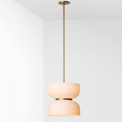 Luxury Modern Lighting Slim Pendant in Brass and Glass Hotel Villa Chandeliers Articolo Lighting