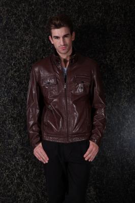 Las chaquetas de los hombres con la PU de encargo de los colores/del tamaño se adaptan a los trajes de cuero para hombre de la guarnición caliente