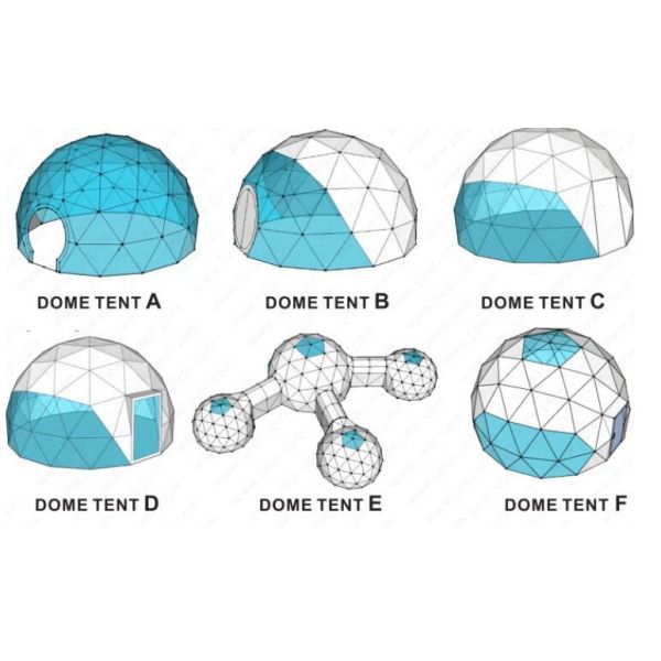 Прозрачный роскошный стальной кемпинг 5M Геодезический купольный шатер Наружный купольный шатер Купольный праздничный шатер