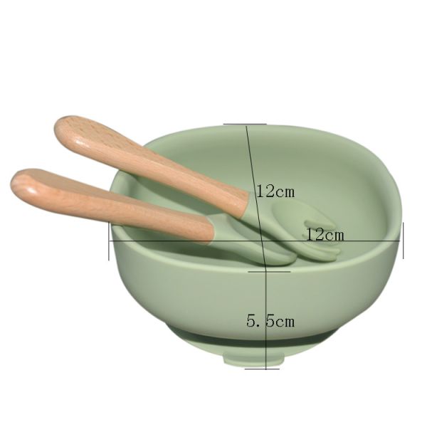 Silicone Baby Tray Silicone Bowl Baby Customized  New Arrivals Round Shape Bpa Free  With Spoon