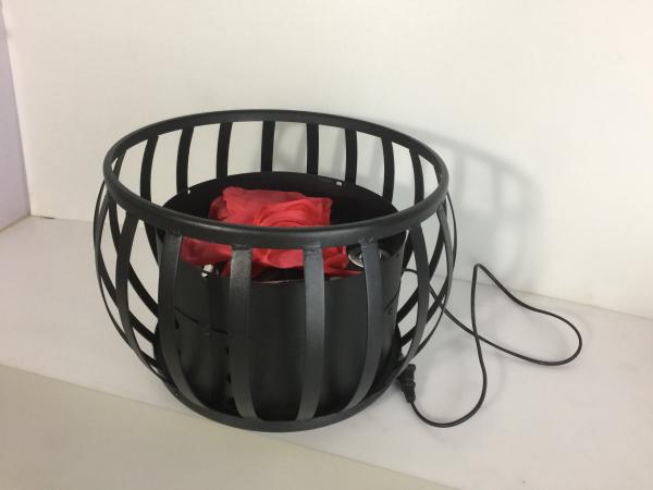 red led silk flame light with iron shell round
