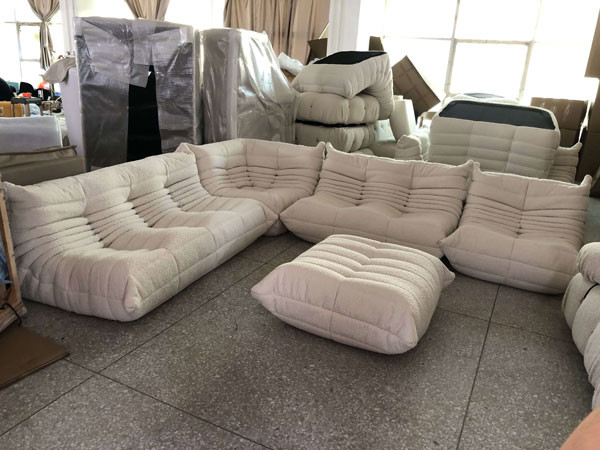 Набор софы модульной мебели софы живущей комнаты секционной кожаной домашней ленивый