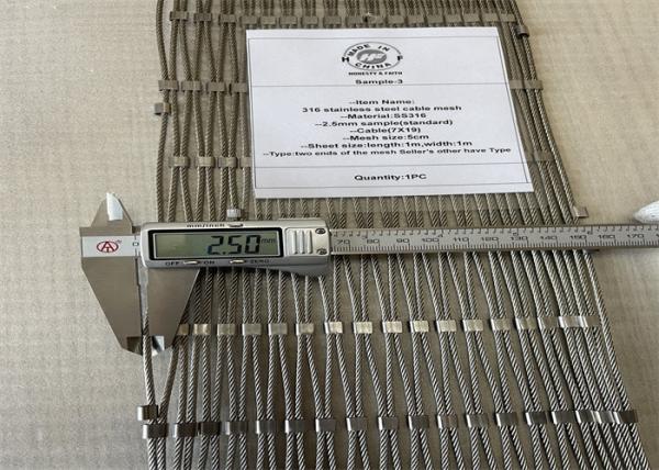 Hole Size 25mm Stainless Steel Rope Mesh 2.5mm Diameter Ss 316