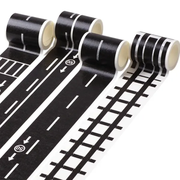 Kids Race Car Track Toy Heat-Resistant Paper Quick Sticker Stick to Walls and Flooring for Party or Train Sets