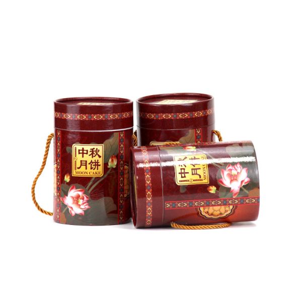 OEM Christmas Paper Tube Gift Box Packaging Tea Kraft Tube Packaging With Handle