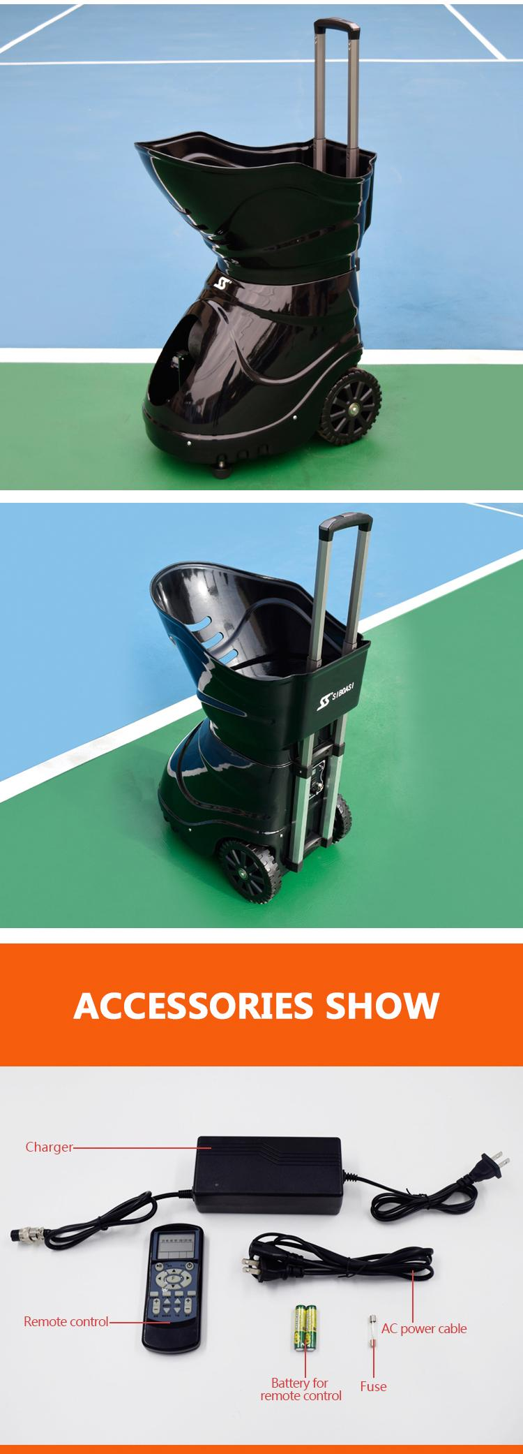 Черная машина теннисного мяча Siboasi S4015, машина тенниса 150W бросая