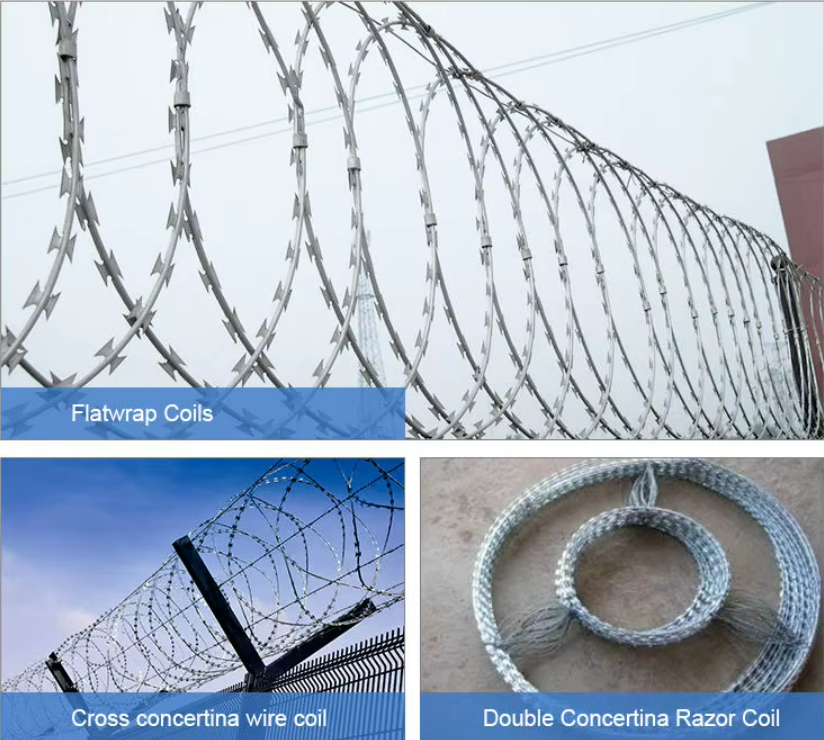 High Density Flat Type Single Razor Concertina Razor Wire for Secure Fencing
