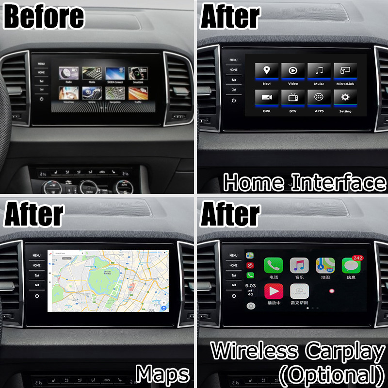 Коробка навигации Skoda Karoq GPS система деятельности андроида 6,0/7,1/8,0 подъема