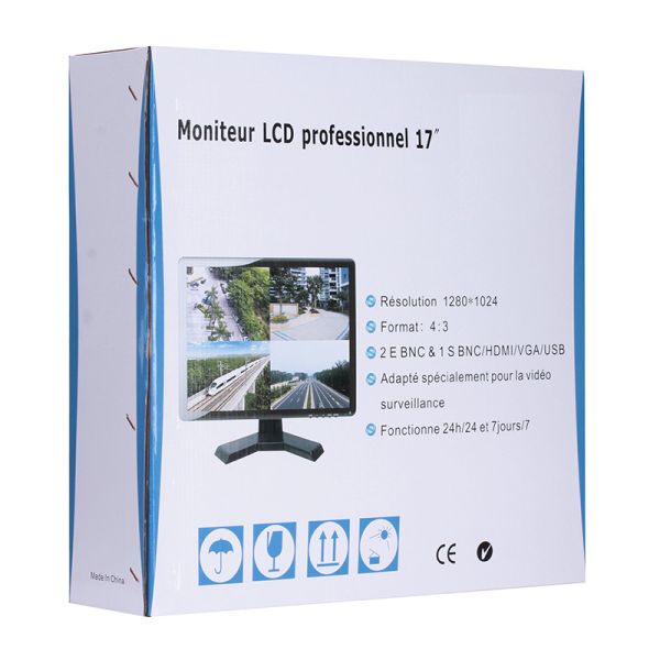 17-дюймовый DC12V CCTV Hopestar Монитор Пластиковый корпус HD Дисплей с входом BNC