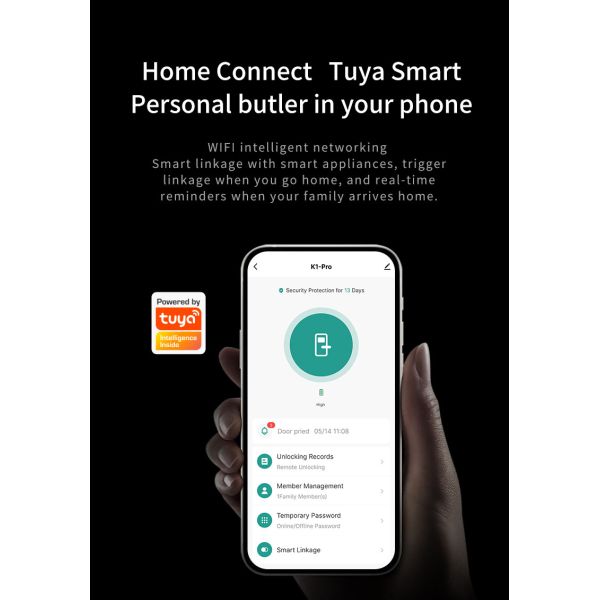Замки отпечатка пальцев приложения WIFI Tuya умные с камерой Peephole