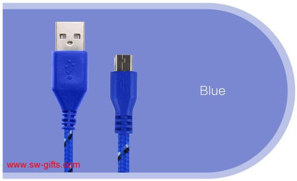 HOT 1M/2M/3M Nylon Braided Micro USB Cable, Charger Data Sync USB Cable Cord For Samsung