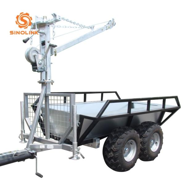 Heavy Duty Galvanized Atv Trailer Box Dump Trailer With Winch Off Road Tire