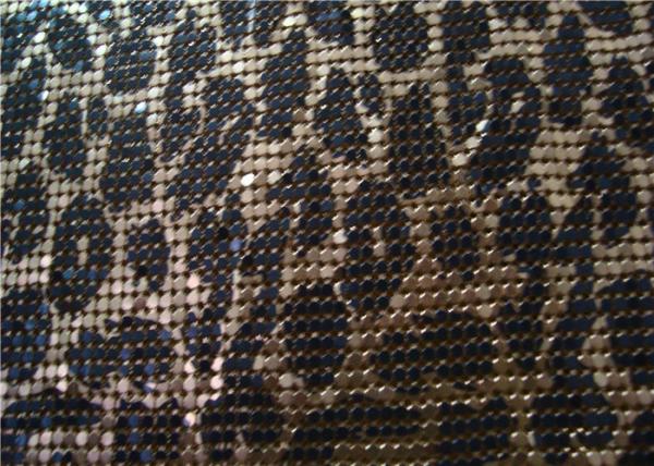 Silkscreen Metallic Sequin Curtain Fabric , Aluminum Mesh Fabric For Decoration