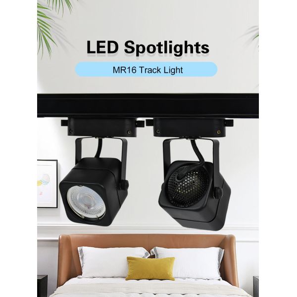 Home Clothing Store Commercial Gu10 Track Spot Light , 6W Square Track Light
