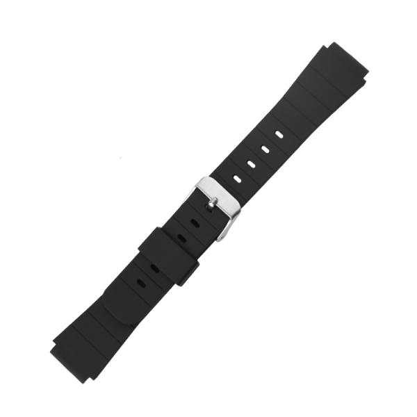 a faixa de relógio de 16mm TPU, correia de relógio de borracha preta grossa ROHS dos homens passou