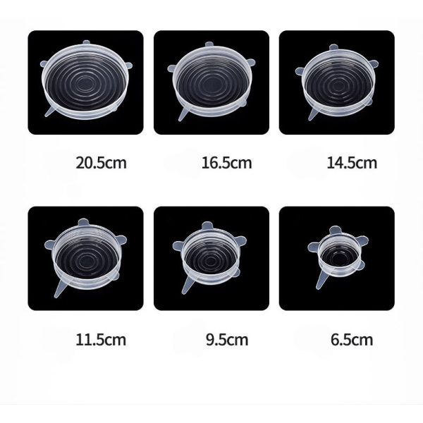 Silicone 6 Sets Bowl Cover Can Stretch Fruit Cling Film Kitchen Gadget Tools
