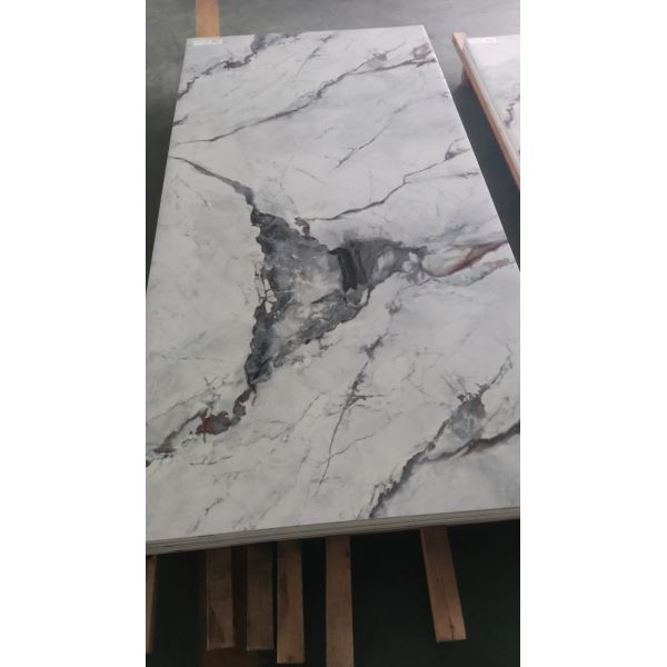 1200x2800 plancher en vinyle feuille de marbre UV PVC panneau mural en marbre panneau flexible