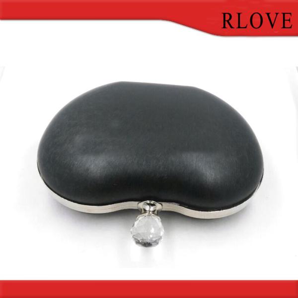 Factory sale apple shape gold iron metal purse frame box clutch frame for bag accessories