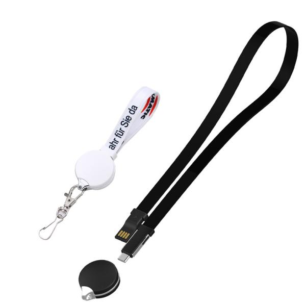 23cm 92cm 3 In 1 Phone Lanyard USB 2.0 Charging Cable Custom Logo