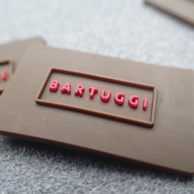 Washable 3D logo Custom Rubber Tags For Garment