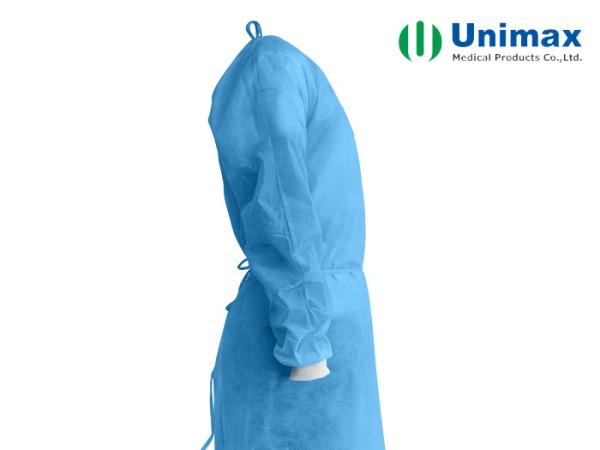 Vestidos cirúrgicos descartáveis médicos de Unimax PP SMS