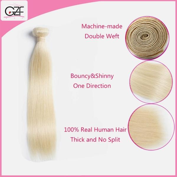 Top Quality Mink Peruvian Straight Blonde Hair 8A full Cuticle White Blonde Hair Extensions