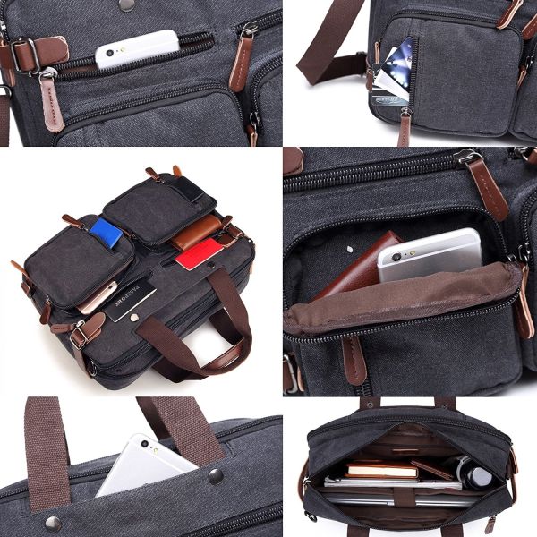 Iron Grey Polyester Laptop Bag With Pockets Drop Resistance Large Capacity