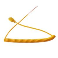 Tipo enrolado cabo de par termoelétrico de K com isolação lisa Pin Fast Response do PVC do alumel diminuto do cromel do conector
