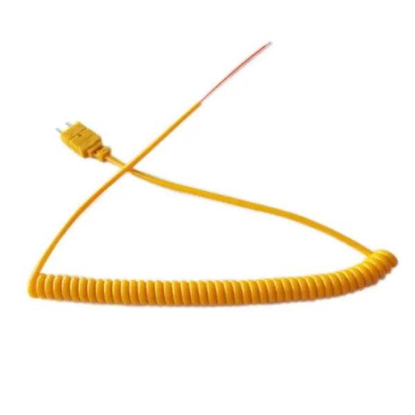 Tipo enrolado isolação lisa do PVC do cabo de par termoelétrico de K com conector diminuto